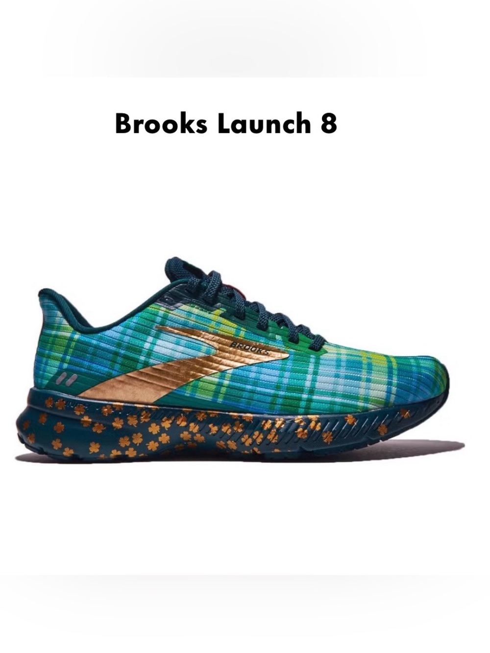 Brooks Women’s Launch 8 Run Lucky St. Patrick’s Day Running Shoes Size 8.5 Green
